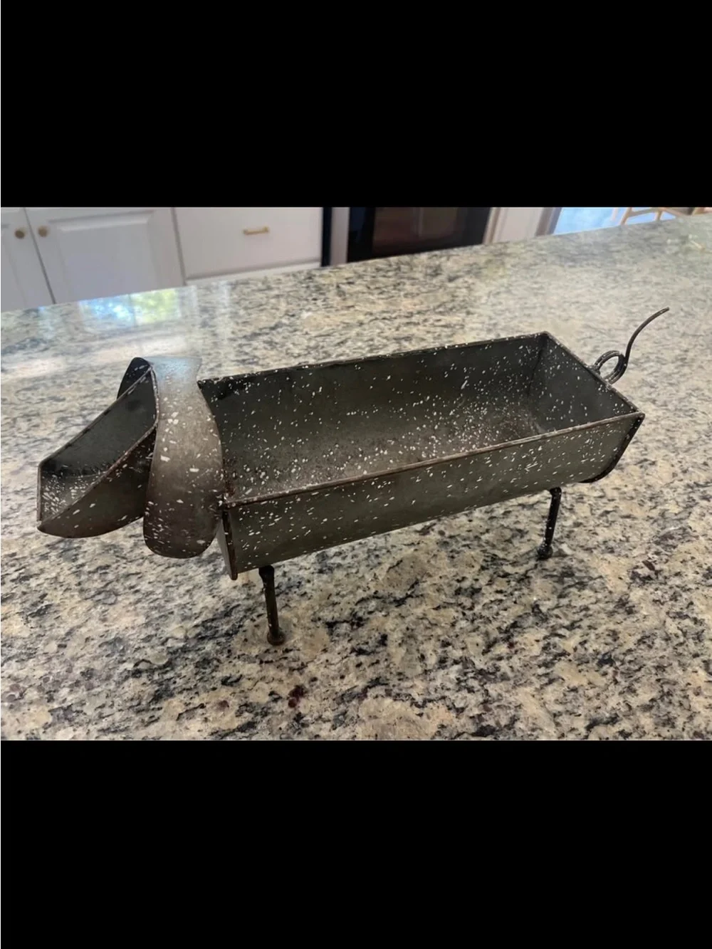 Galvanized Metal Dog Planter / Farmhouse Style Container